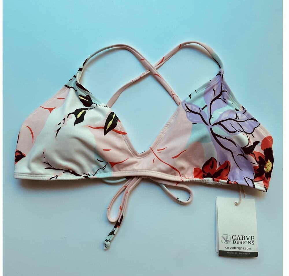 Carve Designs Tamarindo Bikini Top Swim Charm Floral Print Size Large NEW